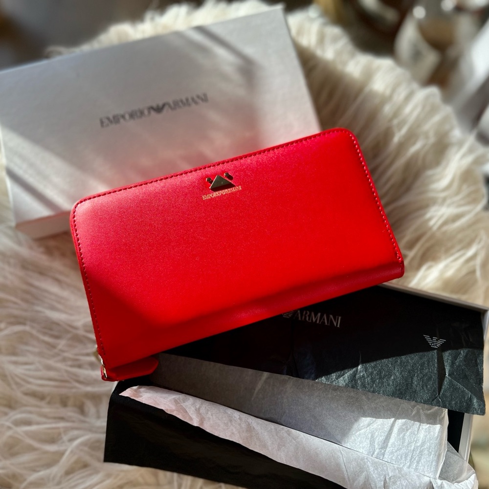 Brand New Authentic Emporio Armani Long Wallet in Red